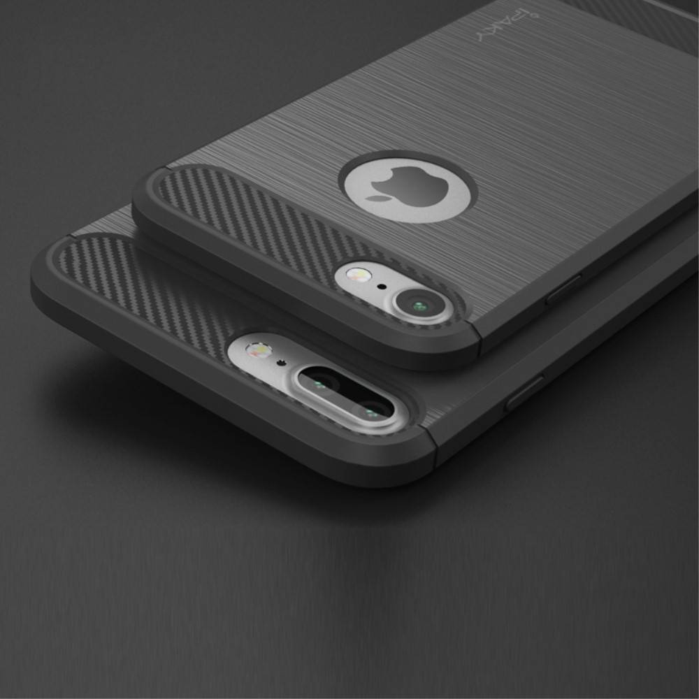 Flexibel en stevig iPhone 7 plus TPU hoesje Donker grijs (bijna zwart)