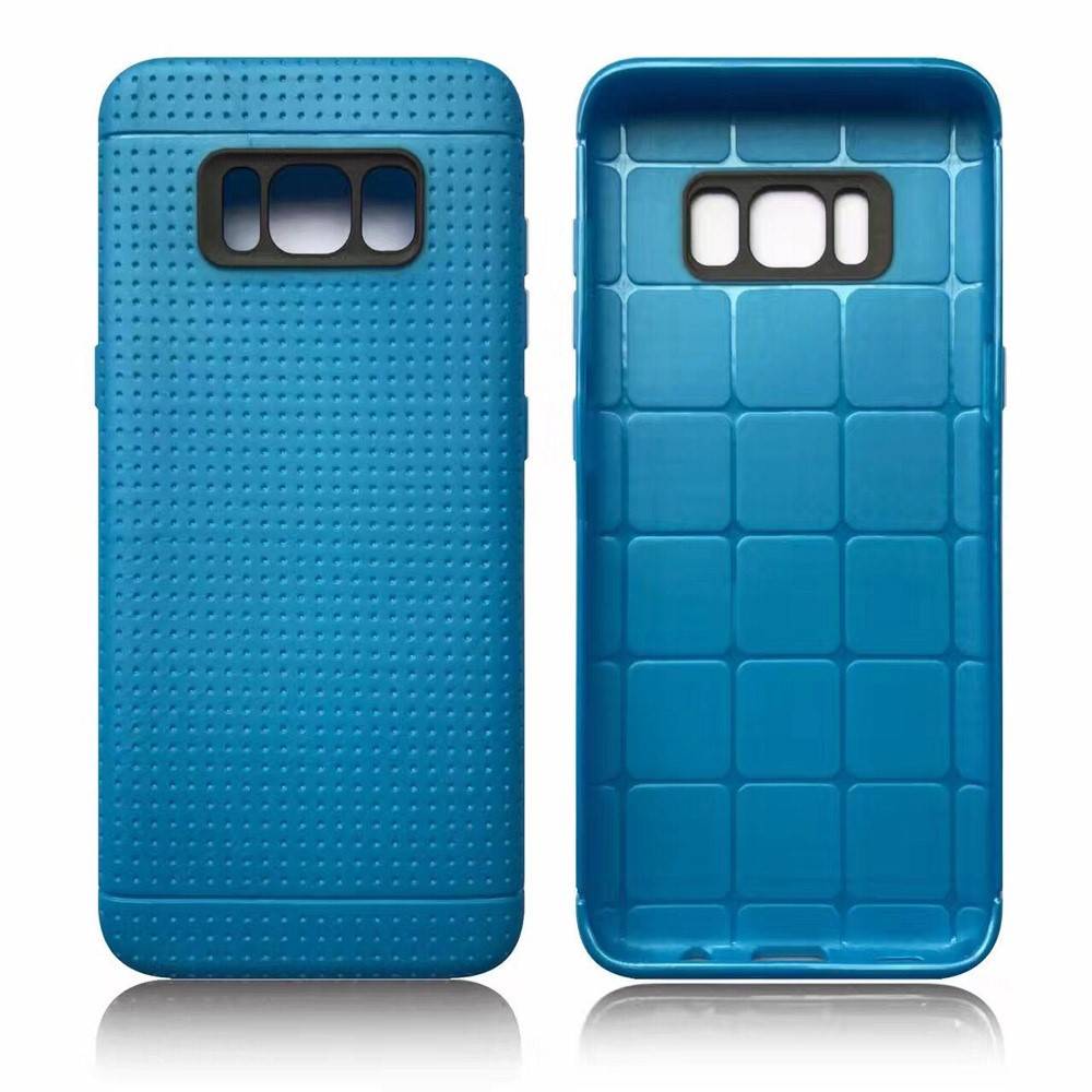 Blauw met putjes flexibel hoesje voor de Samsung Galaxy S8