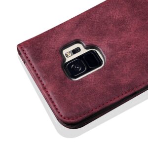 Wijn rode luxe afgewerkt Samsung S9 portemonnee hoesje