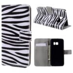 Zebra Pu leer bekleed Galaxy S7 portemonnee hoesje