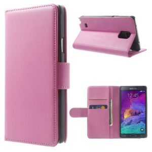 Roze pu lederen Galaxy Note 4 portemonnee hoes