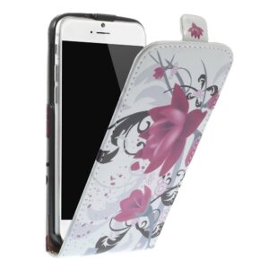 Paarse lotusbloem Lederen iPhone 6 Flipcase