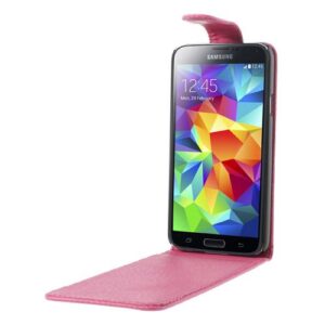 Roze lederen Samsung Galaxy S5 Flipcase
