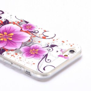 Paarse bloem en vlinder iPhone 6 TPU hoes