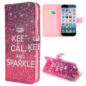 Keep calm and sparkle iPhone 6 portemonnee hoes