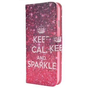 Keep calm and sparkle iPhone 6 portemonnee hoes