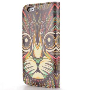 Tribal katje iPhone 6 portemonnee hoes