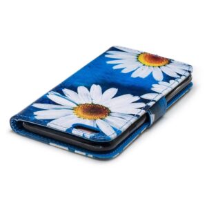 Hemels blauw met chrysanten iPhone 6  portemonnee hoes