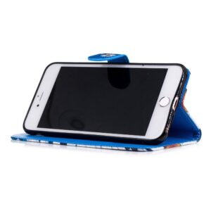 Hemels blauw met chrysanten iPhone 7+(plus), iPhone 8+(plus)  portemonnee hoes