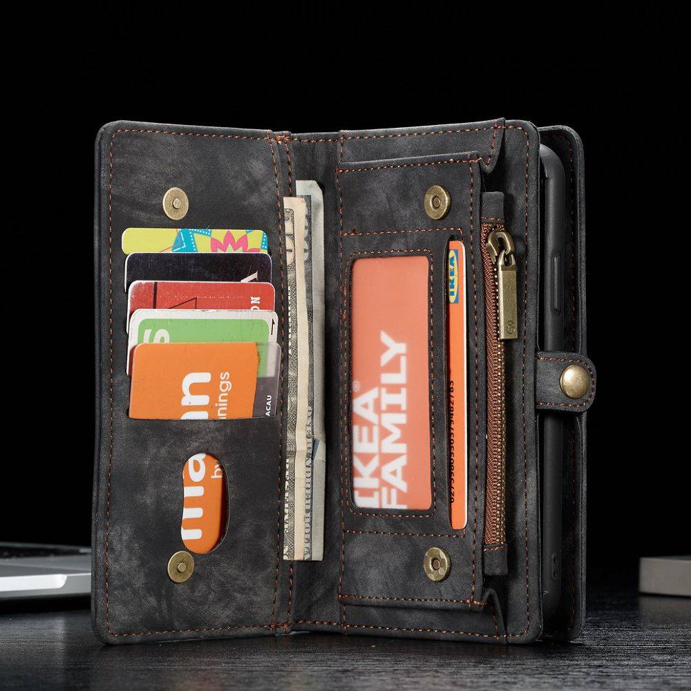 Eerder dichtbij video Zwart multifunctioneel wallet hoesje iPhone X echt split leer –  BestBuyHoesjes.nl