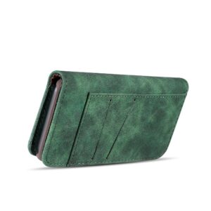 Groen kunstleren iPhone X portemonnee hoesje met los te maken case