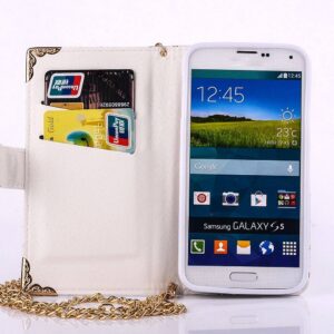 Handtasstijl Fashion wallet voor de Galaxy S5 Wit