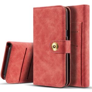 Zacht Kunstleren Samsung Note 8 portemonnee hoesje met los te maken case – Rood