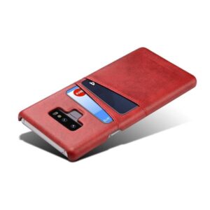 Harde met pu leer bekleed Galaxy Note 9  hoesje met ruimte voor 2 pasjes – rood