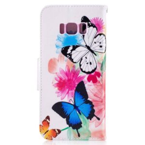 Samsung Galaxy S8 PLUS portemonnee hoesje vlinders op kleuren