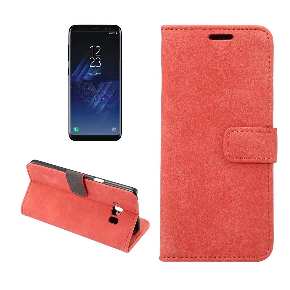Samsung Galaxy S8 Portemonnee hoesje rood zachte stof