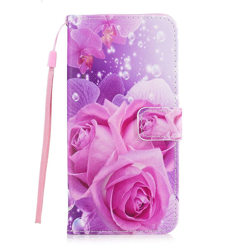 Samsung Galaxy S8 PLUS portemonnee hoesje Roze/paarse rozen