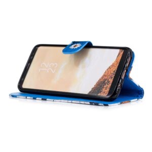 Hemels blauw met chrysanten Galaxy S8 PLUS  portemonnee hoes