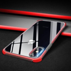 Rood met Transparant dual color flexibel iPhone XS MAX hoesje