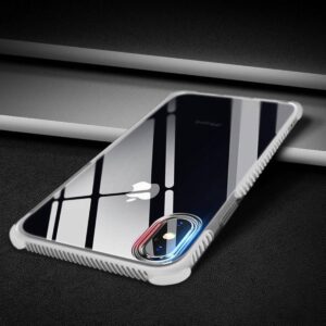 wit met Transparant dual color flexibel iPhone XS MAX hoesje