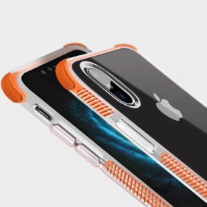 Oranje met Transparant dual color zijkant flexibel iPhone XR hoesje