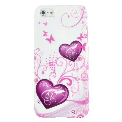iPhone 5/5S TPU hoesje met harten en vlindertjes