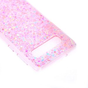Roze glitter flexibel Galaxy S10 hoesje